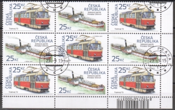 0861 (5x) + 0862 (4x) - větší celek 9 známek ● - 2015